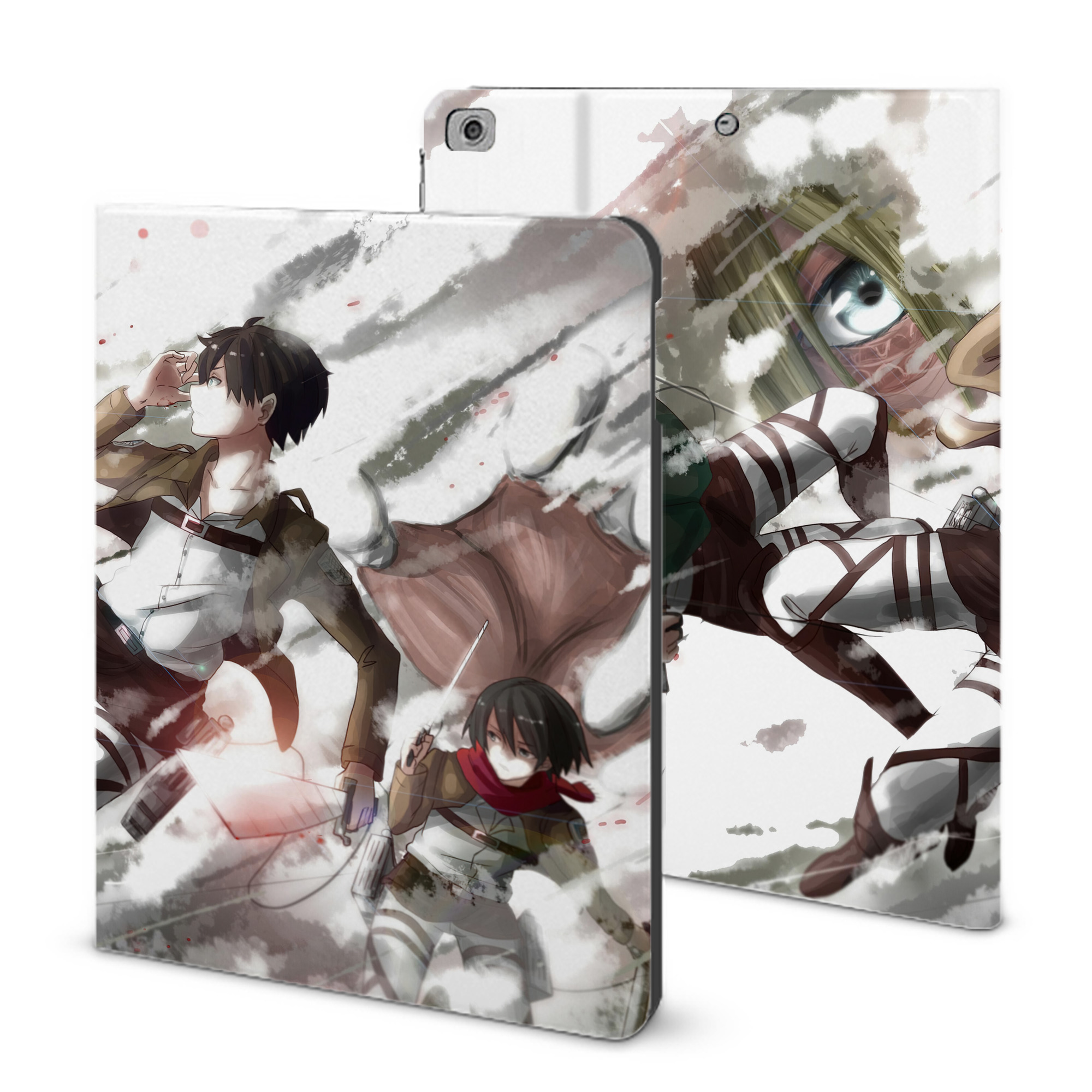 （画像用） 進撃の巨人 Attack on Titan IPad ケース ブック型 PUレザー TPU 耐衝撃 軽量 薄型 ペン収納なし 全面保護 IPad 各モデル対応